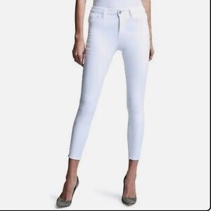 L’AGENCE Margot Blanc Coated Crop High Rise Skinny Jeans Size 25